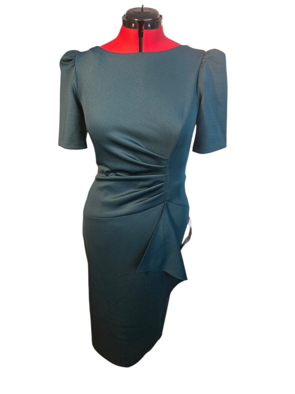 Xscape NWT emerald green midi dress, size 14
